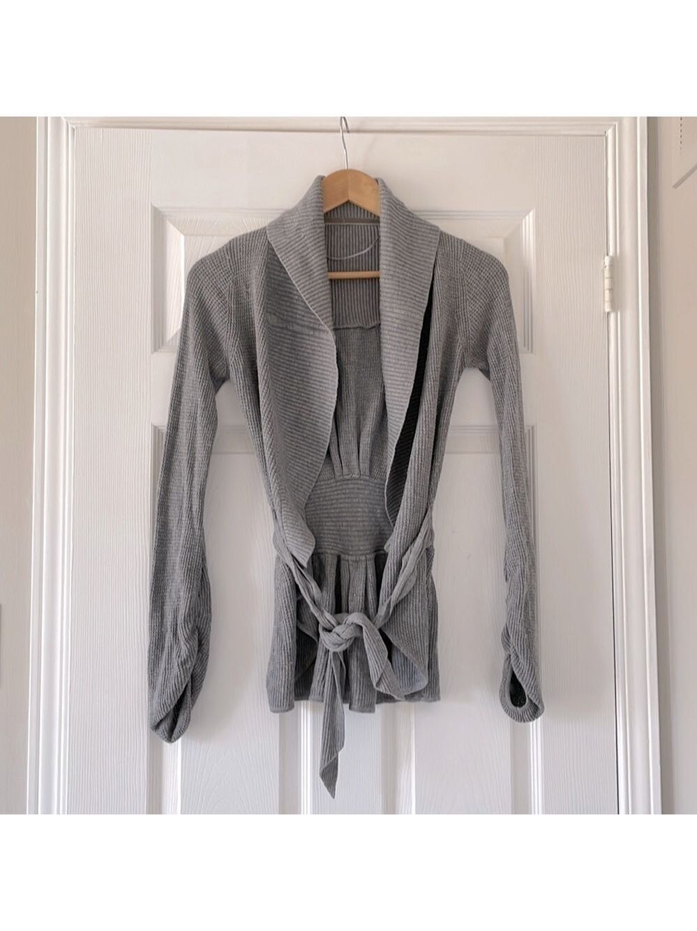 Lululemon Gray Knit Wrap Cardigan Sweater Size XS